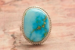 Genuine Sonoran Turquoise Sterling Native American Ring